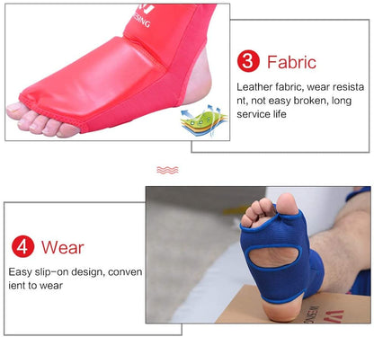 WESING Pro Instep Guard Foot Guard for Martial Arts Muay Thai MMA - color: Red, size: Small