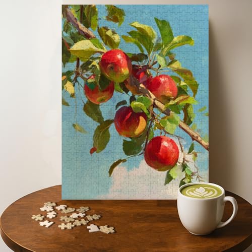 Apple Kitchen Cooking Lovers Food Jigsaw Puzzle - 500 Pieces Wooden Puzzle for Adults, Wall Art Gift, Finished Size: 20 x 15 Inch - color: Apple Kitchen Cooking Lovers - 500 Pieces