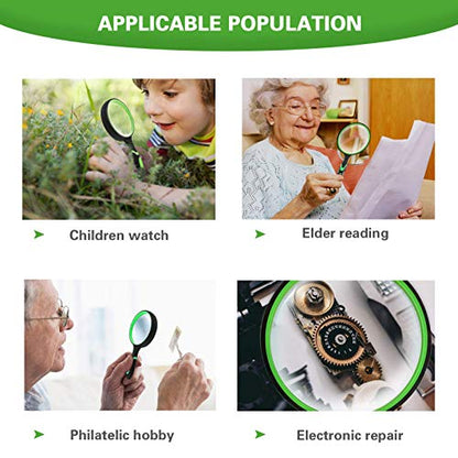 Celosia Handheld Magnifying Glass for Seniors & Kids, 75mm | Lightweight handheld design, portable for kids outdoor nature exploration and insect observation