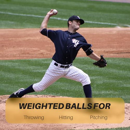Simple Plyometric Weighted Ball | Baseball & Softball Training Ball | Arm Strength & Pitching | Durable PVC Shell with Sand Fill - size: 16oz