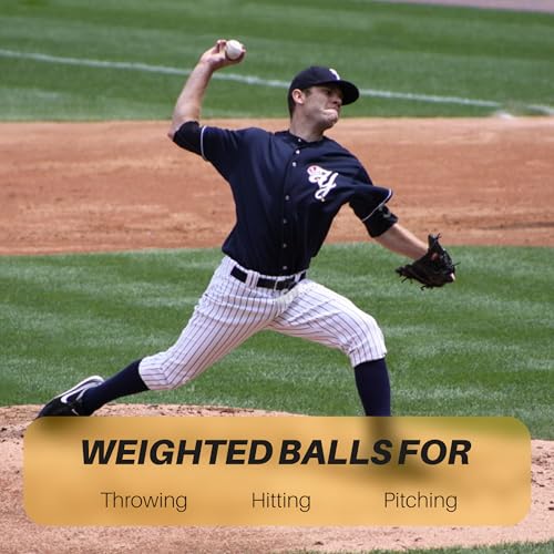 Simple Plyometric Weighted Ball | Baseball & Softball Training Ball | Arm Strength & Pitching | Durable PVC Shell with Sand Fill - size: 9oz