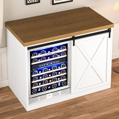 JassmiPkwy Coffee Bar Cabinet with Fridge Space, Wine Cabinet with Rack, Power Outlet for Dining Room Living Room, White - color: White