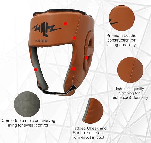 Boxing Headgear for Men | Adjustable Kickboxing Muay Thai Head Protector | Safety Head Guard | Training Helmet for Sparring, Martial Arts, Grappling & Karate