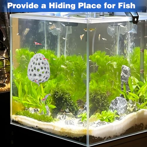 HINGTAI Shrimp Dome Hide Betta Habitat Fish Tank Tunnel with Suction Cup Aquarium Fish Cave Hideout Ornament Accessories for Shrimp Guppy Hiding Resting White - color: White