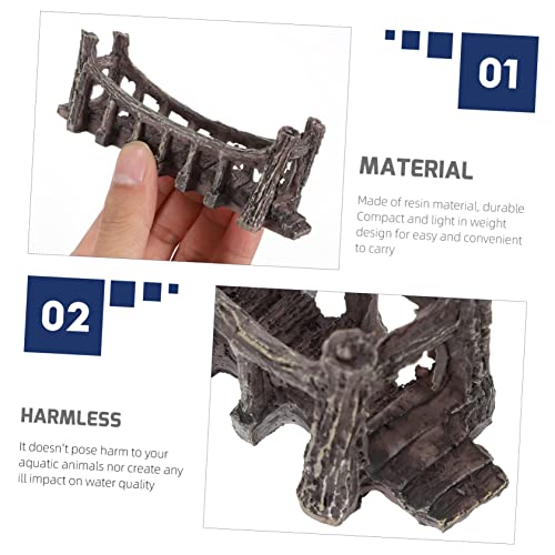 VICASKY 2pcs Bridge Decor for Fish Tank Simulated Aquarium Ornament Lightweight and Compact for Aquatic Landscaping and Tabletop Decoration