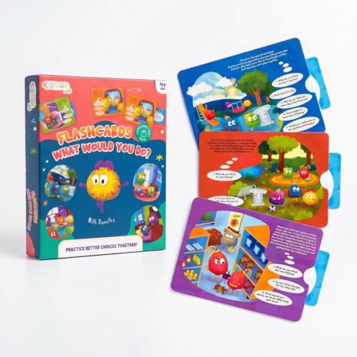 Kidrox What Would You Do? Flashcards – 20 Emotional Intelligence Scenarios for Kids Ages 4+ | Pull-Tab Cards | Practice Empathy & Problem-Solving with Dorothy | Psychologist-Developed - color: What Would You Do?