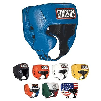 Ringside Competition-Like Boxing Headgear with Cheeks - color: Blue, size: Medium