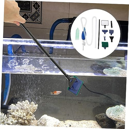 Mipcase Complete Fish Tank Cleaning Tools Set Long Handle Brush Aquascaping Tools Vacuum Cleaner Random Color