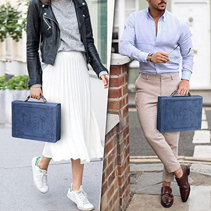 FINPAC Large Classic Bible Cover Vegan Leather Carrying Book Case Church Bag Bible Protective with Handle, Gift for Men, Women, Father, Mother, Friends, Blue - color: Blue