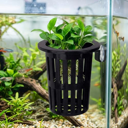 2Pcs Aquarium Plant Holder, Fish Tank Plant Holder for Hydroponic Growing, Plant Holder for Aquarium with Wall Mount Design, for Fish Tank Aquaponic Plant Cultivation and Aquascape Accessories