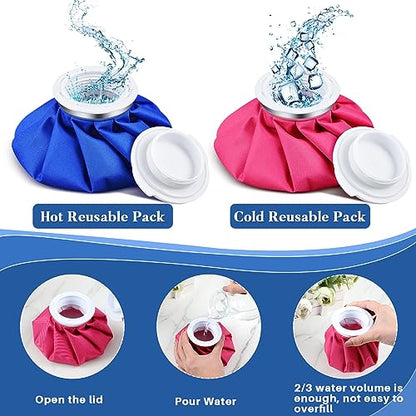 Honoson 4 Pack Reusable Ice Pack for Injuries, Ice Bags Hot Water Bag for Hot & Cold Pain Relief No-Leak Elastic Breathable for Muscle, Joint Pain Swelling, Sports & Home Use(Classic Pure Style) - style: Classic Pure Style
