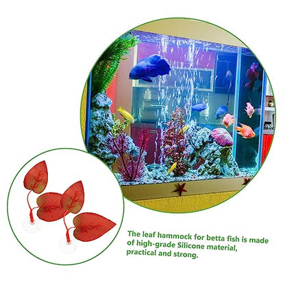 Yardwe 2pcs Betta Leaf Pad Hammock for Fish Tank Comfortable Resting Place and Aquarium Decoration Cup Design for Betta Spawning and Habitat
