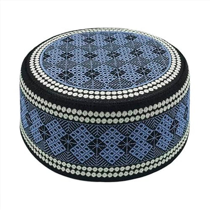 Muslim Prayer Hat for Men Worship Hat Islamic Muslim Prayer Hats Cap Beanie Headwear for Ramadan Eid - color: Blue