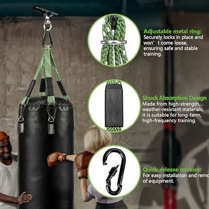 Heavy Duty Punching Bag Hanger with Boxing Bag Straps,180° +360° Rotation, Wall Ceiling Mount Hook for Heavy Boxing Bag, Weight Training, Aerial Yoga - color: Black&Silver