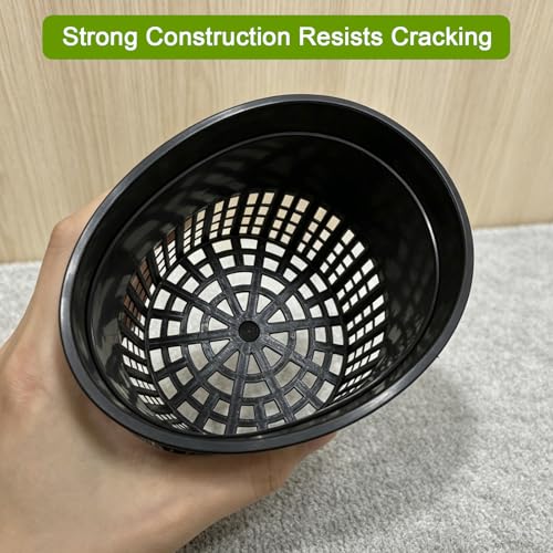 Heavy Duty Net Pots, 5 inch | Hydroponic Cups, Garden Slotted Mesh, Plant Nursery, For Hydroponics - size: 5 inch