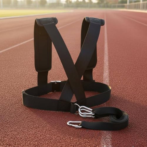 Speed Training Harness Adjustable Strength Training Vest Strap Padded Shoulder Straps Sled Harness for Athletes, Track and Field, Gym, Standard Version