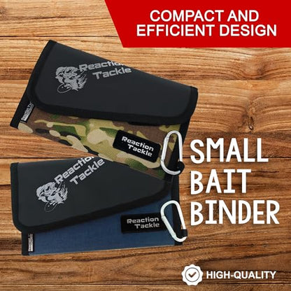 Reaction Tackle Fishing Tackle Organizer Case | Soft Bait Binder | Keep Soft Plastic Baits and Tackle Organized | Removable Storage Pockets Small Bait Binder - Camo - size: Small Camo