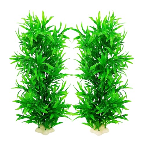 Tfwadmx Plastic Fish Tank Plants Decoration Artificial Seaweed Ornament for Fish Tank Decor Plastic Plant for Betta Shrimp 2 Pcs About 13 inch - color: Green-13''(2pcs)