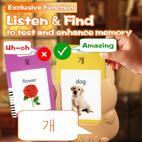Bilingual Talking Flash Cards for Kids - Test Mode, Korean - color: Korean
