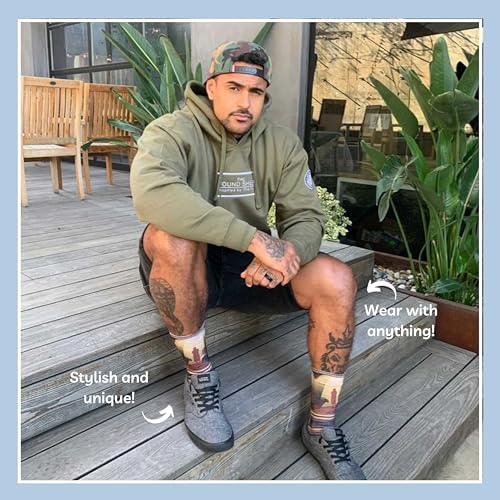 Men's – Christian Crew Socks for Men with Scripture | Moisture-Wicking | Easter Gift Idea - color: David & Goliath