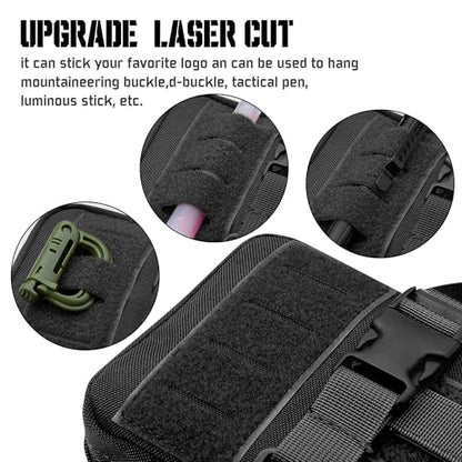 Upgrade Molle Rip Away Ifak Pouch, Tactical Small Belt First Aid Pouch Medical Utility EMT Pouch Only - color: Upgrade - Black
