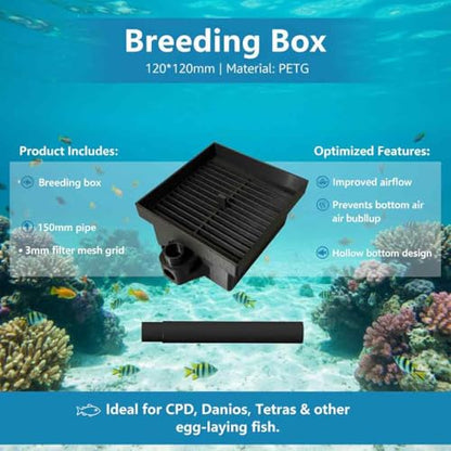 Breeding Box Suitable for Fluval Aquariums | Fish Egg Collector | Suitable for breeding Egg-Laying Fish | Dimensions: 120 x 120 x 80 mm (White) - color: White