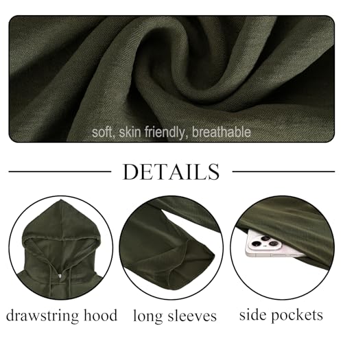 Muslim Abaya Dress for Women Lightweight Hoody Pockets Islamic Prayer Robe - color: White, size: X-Large