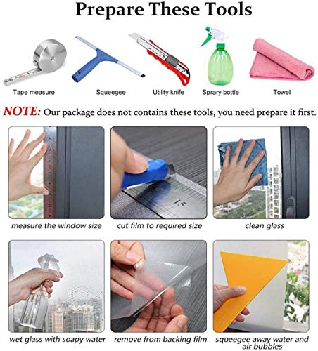 WochiTV Total Blackout Window Film 100% Light Blocking Non Adhesive No Residue Removable Opaque Static Cling Privacy Glass Tint for Home Bedroom Darkening Heat Control (17.5 in x 13.1 Ft) - color: Black, size: 17.5 Inch x 13.1 Feet