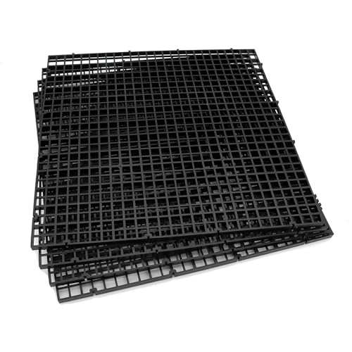 Hipanda Aquarium Hood Fish Tank Top Cover, Fit 8MM/0.3inch Glass | Terrarium lid Plastic Grid with 4-Piece Set Corner Protectors. Prevents Jumping - size: Fit 8MM/0.3inch Glass Black