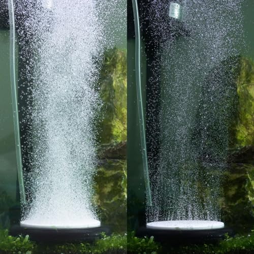 hygger Aquarium Air Stone Kit, Fish Tank Bubbler, Nano Furnace Flue Round Air Stone Disk Set for Hydroponics, Small Bubbles, Ultra-High Dissolved Oxygen Diffuser (4 Inch) - color: Black, size: 4 Inch