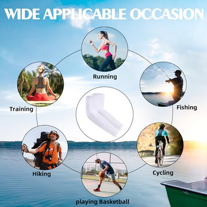 Xeoxarel Arm Sleeves for Men & Women (Available in 4 Pairs/12 Pairs) - color: 2 Pairs Black Arm Sleeve, 2 Pairs White Arm Sleeve