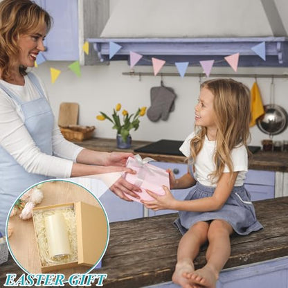 Baquler Easter Egg Projector Light Decor Easter Flameless Candle Spring Home Decor LED Candle Battery Operated Night Light with Remote and Timer Egg Hunt Party Basket Gifts for Spring Farmhouse Table - style: Easter Egg