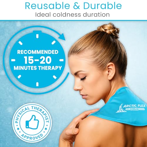 Arctic Flex Neck Ice Pack - Cold Compress Shoulder Therapy Wrap - Cool Reusable Medical Freezer Gel Pad for Swelling, Injuries, Headache, Cooler (X-Large (1 Pack)) - size: Extra Large