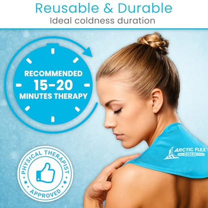 Arctic Flex Neck Ice Pack - Cold Compress Shoulder Therapy Wrap - Cool Reusable Medical Freezer Gel Pad for Swelling, Injuries, Headache, Cooler (X-Large (1 Pack)) - size: Extra Large