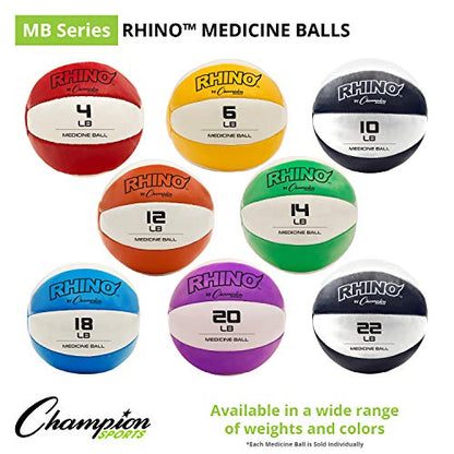 Champion Sports Leather Medicine Balls – Durable Weighted Balls for Strength, Core & Conditioning Training - style: Red (4-5 lbs)
