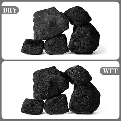 2.2-8.1 Inches Natural Black Lava Rock, 5 PCS Mixed Sizes Aquarium Rocks for Aquascaping, Terrariums, Reptile Tanks & Aquarium Décor - size: 2.2-8.1 in