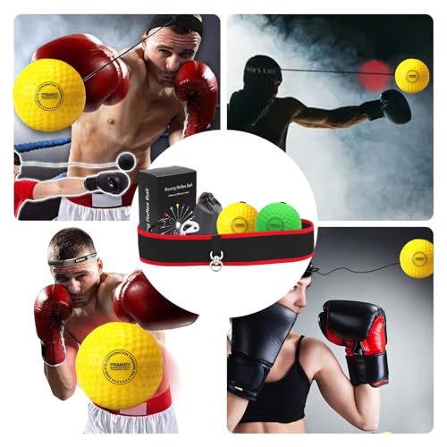 Boxing Reflex Ball, Boxing Ball Headband, Adjustable Head-Mounted Strength Training Boxing Balls, Reaction Ball for Adults Kids Courtyard Gym Home