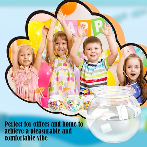 8 Pcs Plastic Fish Bowl 26 oz Round Clear Fishbowl Fish Tank Unbreakable Vases Bowls Transparent Aquarium for Candy Goldfish Home Decoration Table Centerpieces