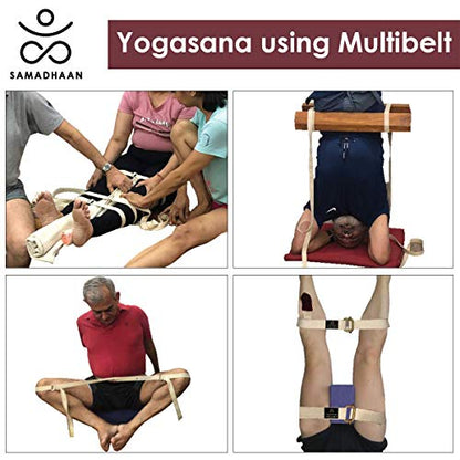Yoga Strap with Durable Sliding Brass Buckle | Strong & Secure Yoga Strap | Double Thickness Adjustable Yoga Belt for Daily Stretching, Yoga, Pilates & Fitness