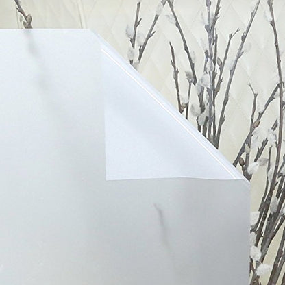 Best Home Fashion Non-Adhesive Frosted - White - 1.45 ft x 6.5 ft (1 Roll) - color: White, size: 1.45 ft x 6.5 ft