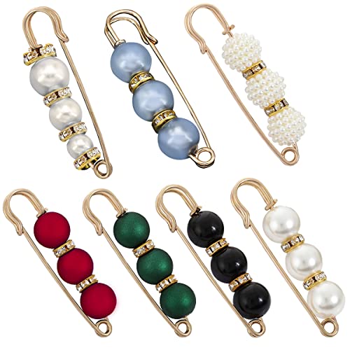 iminoo 7 Pcs Fashion Brooch Pins Sweater Shawl Pins for Women Girls Clothing Dresses Decoration Accessories - color: Multicolor