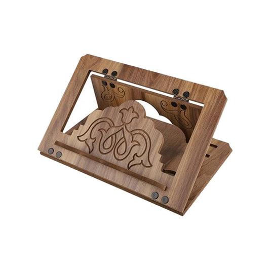 Wooden Quran Stand Adjustable – Folding Islamic Book Holder for Prayer & Reading, MDF Tabletop Rahle, 2 Height Levels, Decorative Portable Book Stand, Ramadan & Eid Gift : Office Products