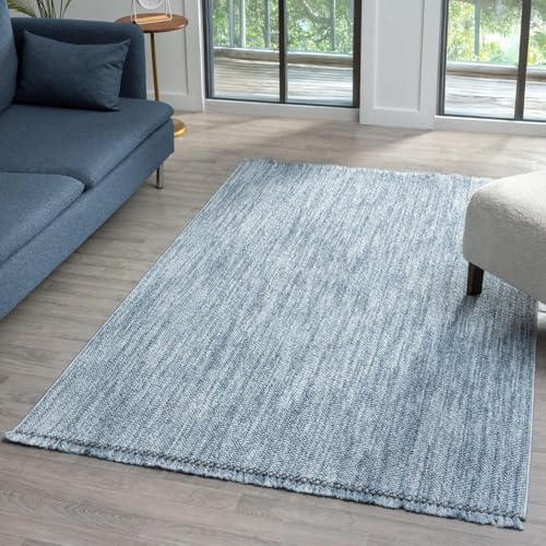 LUXE WEAVERS Machine-Woven Stain-Resistant Area Rug Blue 8x10 - color: Blue, size: 8' x 10' (Rectangular)