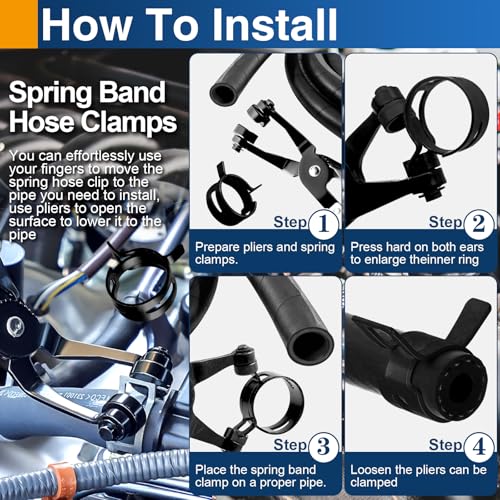 30PCS 6mm Spring Band Hose Clamps, for 6.5-7.2mm OD Hose | Constant tension spring steel, Self-adjusting clamping force - size: 6mm