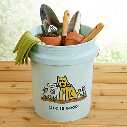 Life is Good Rocket's Garden 5 Gallon Bucket, 2 Pack, BPA-Free | Heavy-duty plastic buckets with comfortable handles for gardening, cleaning, storage, and home improvement projects. - size: Rocket's Garden