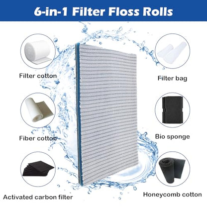 Aquarium Filter Media Pad,8-Layer 15.7 x 11.8 in Washable Cuttable Filters Sponge Pads Foam Filter Floss Accessories for Fish Tank Pond Aquariums