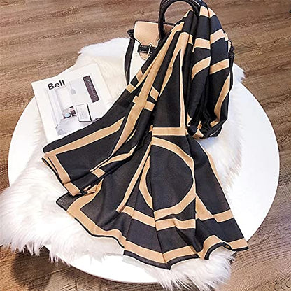 FINIZO Women's Fashion Scarves, Lightweight Cotton Blend Neck Scarves - color: 08