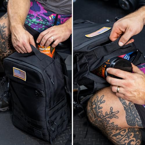 Gym Bag, Rip-Resistant Fabric, Heavy Duty (Black, Backpack (Pro-Mini (26L) with Dividers)) - color: Black, style: Backpack (Pro-mini With Dividers)