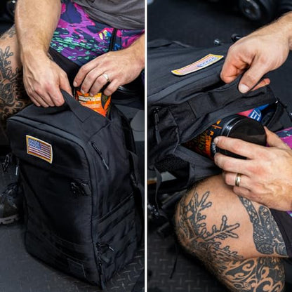 Gym Bag, Rip-Resistant Fabric, Heavy Duty (Black, Backpack (Pro-Mini (26L) with Dividers)) - color: Black, style: Backpack (Pro-mini With Dividers)