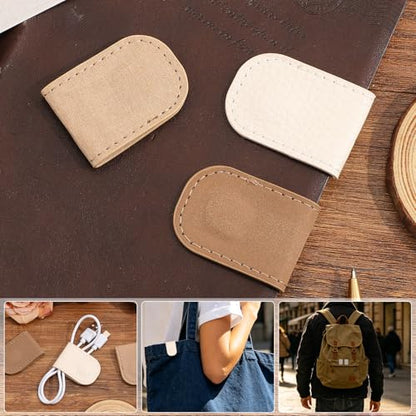 3PCS Magnetic Leather Bookmarks，Book Marks for Books, Strong Magnet Reading Accessories for Men & Women，Long-Lasting and Durable Gift Suitable for Book Lovers & Students (Cream，Light Khaki，Taupe) - style: Coffee White
